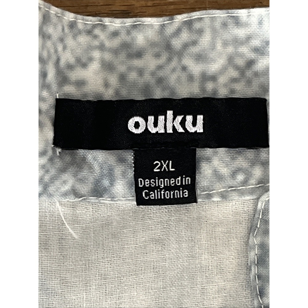 Ouku 2XL Hawaiian / Golf Shirt Men's Palm Trees Short Sleeve Polyester Cruise - Picture 5 of 9
